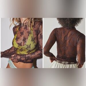 NWT Free People FP Intimately Lady Lux Layering Top - Mochaccino brown - Small